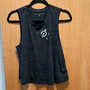 Spiritual Gangster x Peloton Dark Charcoal Gray Scoop Neck Tank, Size S